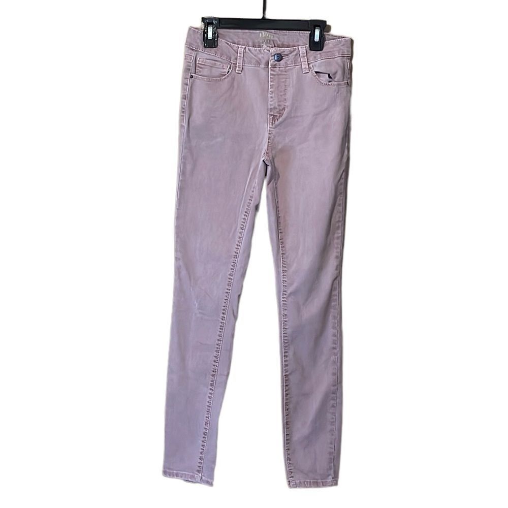 •TRUE CRAFT•acid wash burgundy pants in size 5 skinny high rise denim